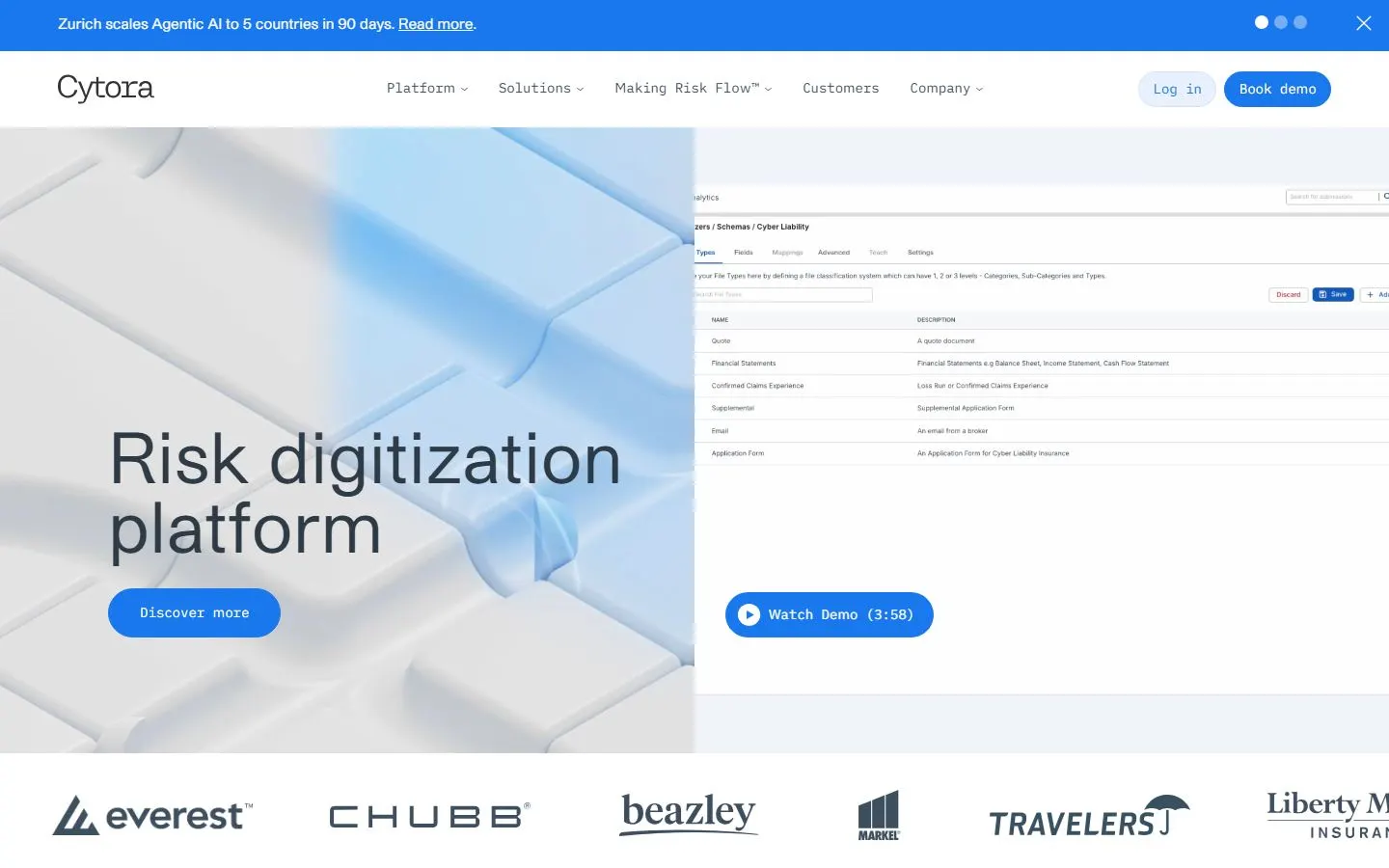 Cytora homepage